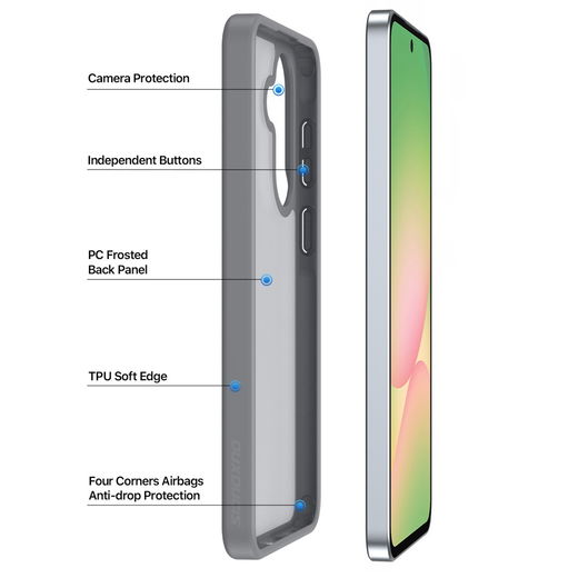 Dux Ducis Yind Samsung Galaxy A37/A36/A56 Hoesje Back Cover Matte Grijs afbeelding 4