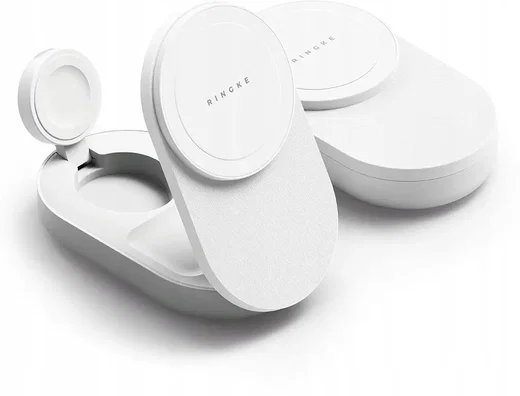 Ringke Qi2.2 25W 3‑in‑1 Magnetische Draadloze Oplader Opvouwbare Stand Wit afbeelding 8
