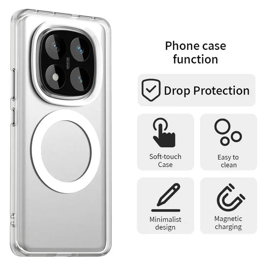 Xiaomi Poco X7 / Redmi Note 14 Pro 5G Hoesje MagSafe Semi-Transparant & Wit afbeelding 2