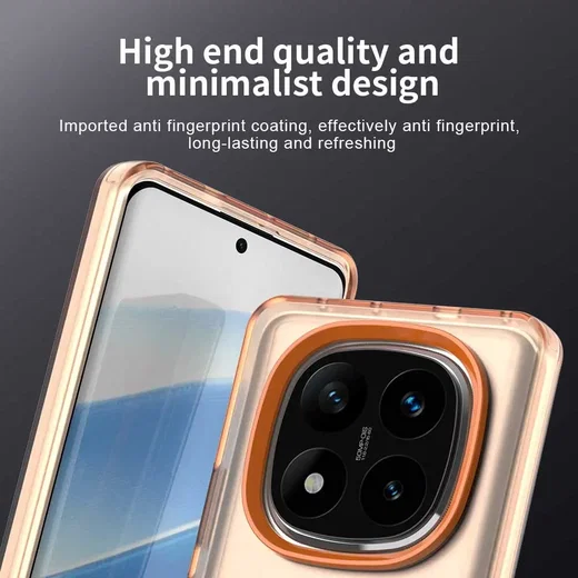 Xiaomi Poco X7 / Redmi Note 14 Pro 5G Hoesje MagSafe Semi-Transparant & Oranje afbeelding 7