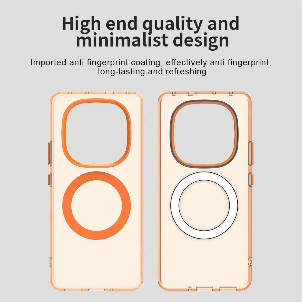 Xiaomi Poco X7 / Redmi Note 14 Pro 5G Hoesje MagSafe Semi-Transparant & Oranje afbeelding 6