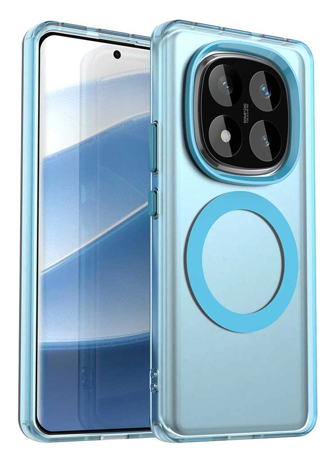 Xiaomi Poco X7 / Redmi Note 14 Pro 5G Hoesje MagSafe Semi-Transparant & Blauw afbeelding 1