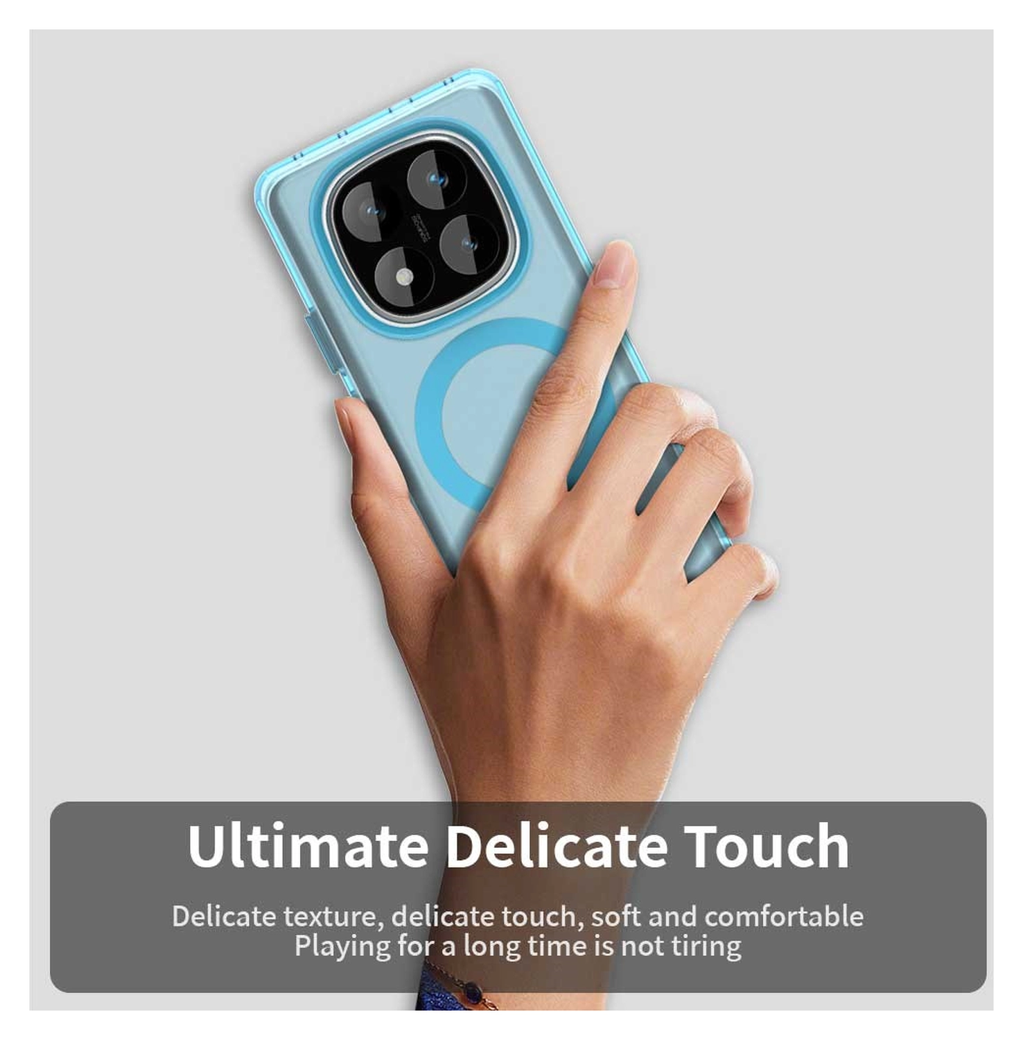 Xiaomi Poco X7 / Redmi Note 14 Pro 5G Hoesje MagSafe Semi-Transparant & Blauw afbeelding 7