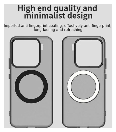 Xiaomi 15 Hoesje MagSafe Backcover Semi-Transparant & Zwart afbeelding 10