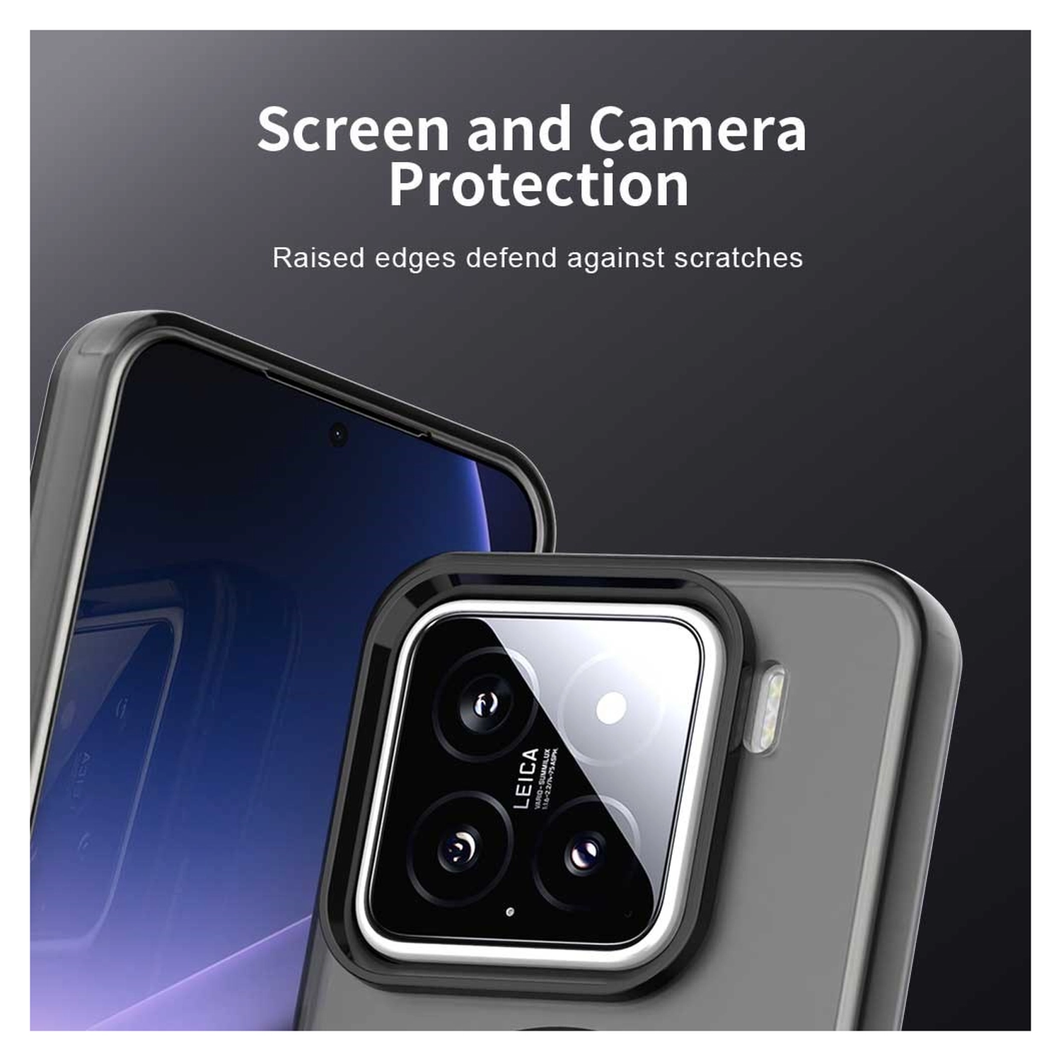 Xiaomi 15 Hoesje MagSafe Backcover Semi-Transparant & Zwart afbeelding 7