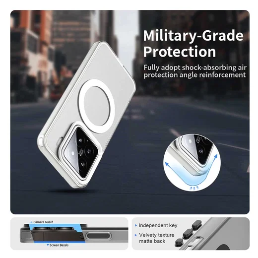 Xiaomi 15 Hoesje MagSafe Backcover Semi-Transparant & Wit afbeelding 4