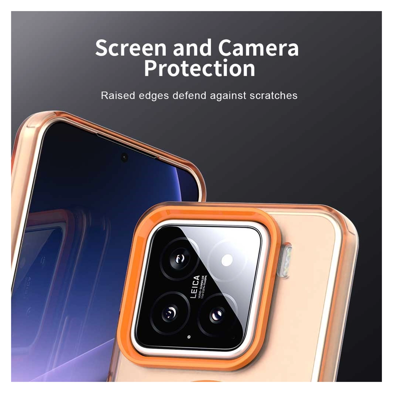 Xiaomi 15 Hoesje MagSafe Backcover Semi-Transparant & Oranje afbeelding 7