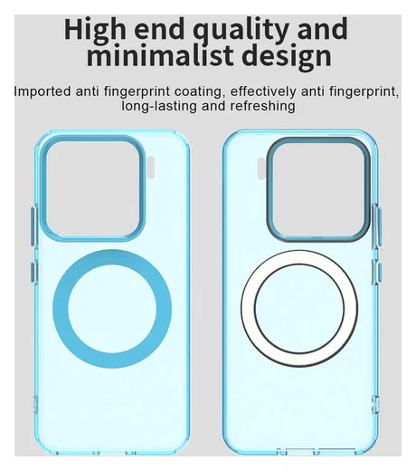 Xiaomi 15 Hoesje MagSafe Backcover Semi-Transparant & Blauw afbeelding 10