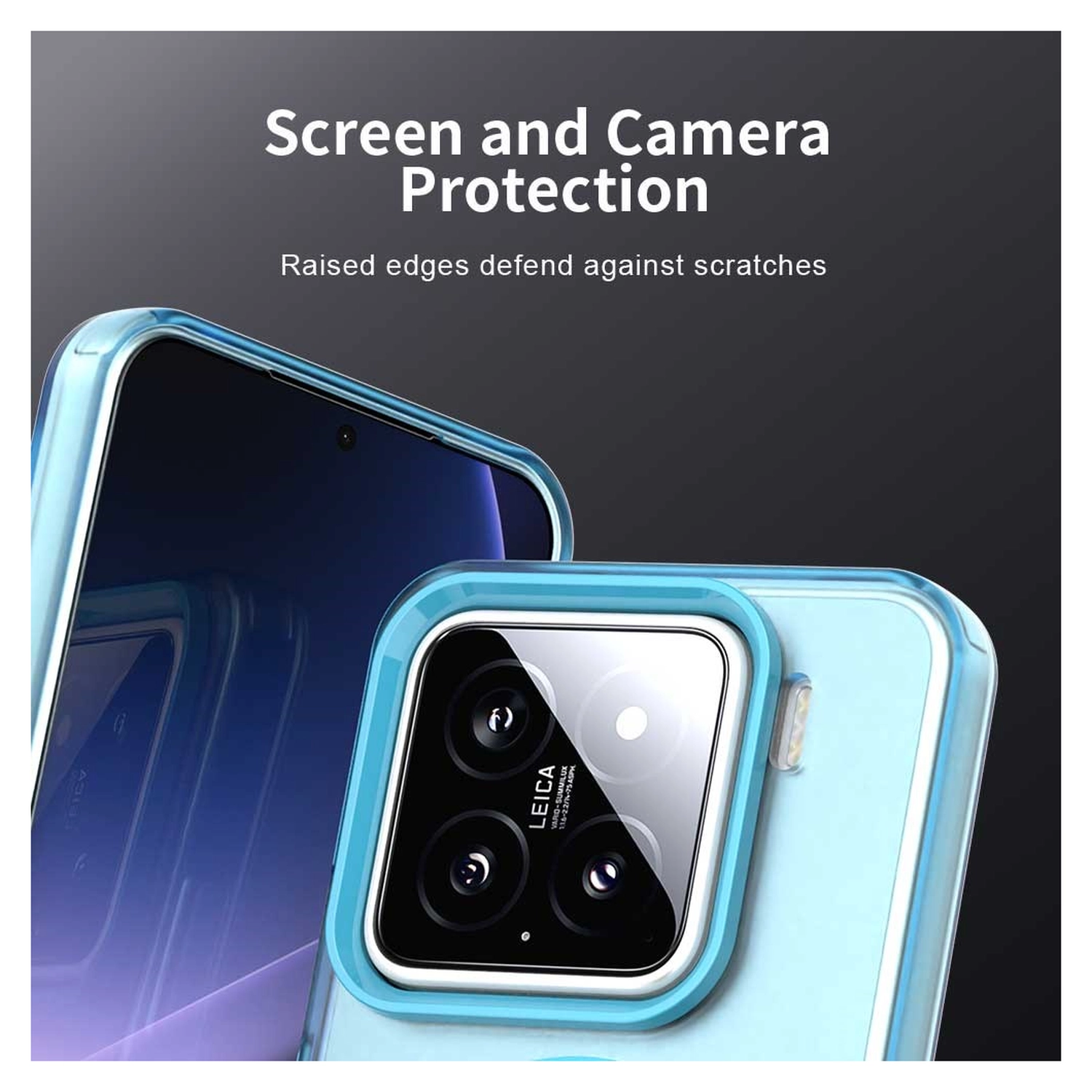 Xiaomi 15 Hoesje MagSafe Backcover Semi-Transparant & Blauw afbeelding 8