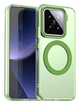 Xiaomi 15 Hoesje MagSafe Backcover Semi-Transparant & Groen