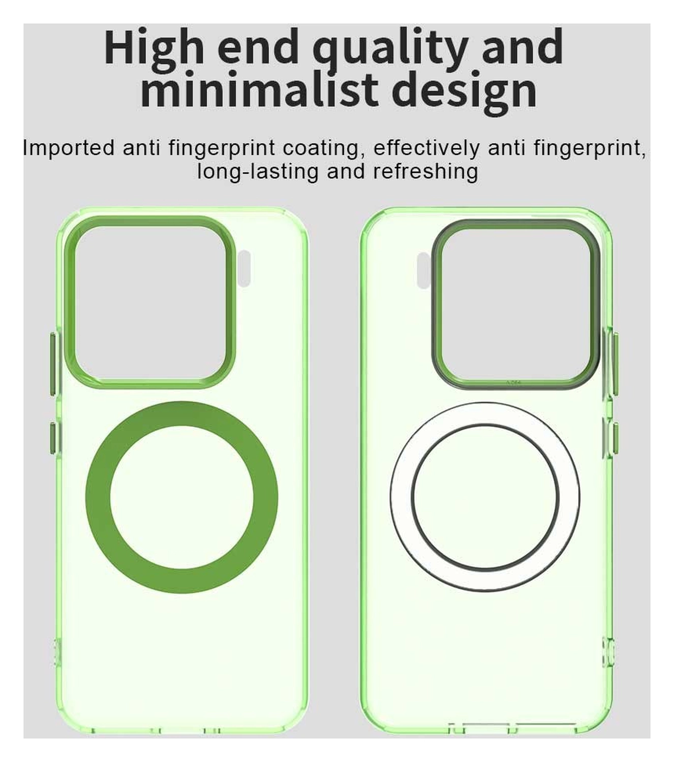 Xiaomi 15 Hoesje MagSafe Backcover Semi-Transparant & Groen afbeelding 10