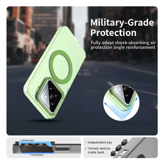 Xiaomi 15 Hoesje MagSafe Backcover Semi-Transparant & Groen afbeelding 6