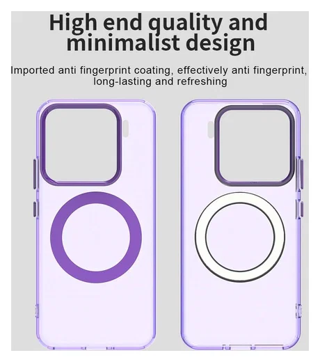 Xiaomi 15 Hoesje MagSafe Backcover Semi-Transparant & Paars afbeelding 7