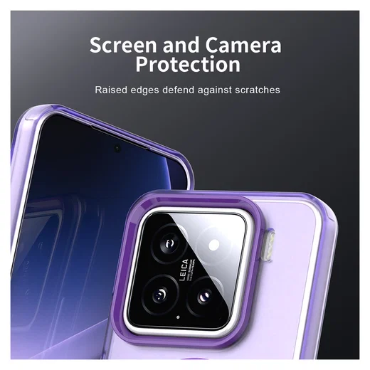 Xiaomi 15 Hoesje MagSafe Backcover Semi-Transparant & Paars afbeelding 5