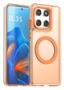Motorola Edge 60 Fusion Hoesje MagSafe Backcover Semi-Transparant & Oranje