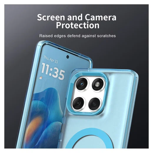 Motorola Edge 60 Fusion Hoesje MagSafe Backcover Semi-Transparant & Blauw afbeelding 8