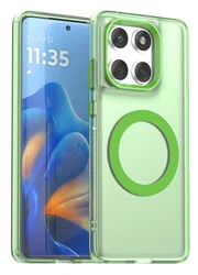 Motorola Edge 60 Fusion Hoesje MagSafe Backcover Semi-Transparant & Groen afbeelding