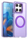 Motorola Edge 60 Fusion Hoesje MagSafe Backcover Semi-Transparant & Paars