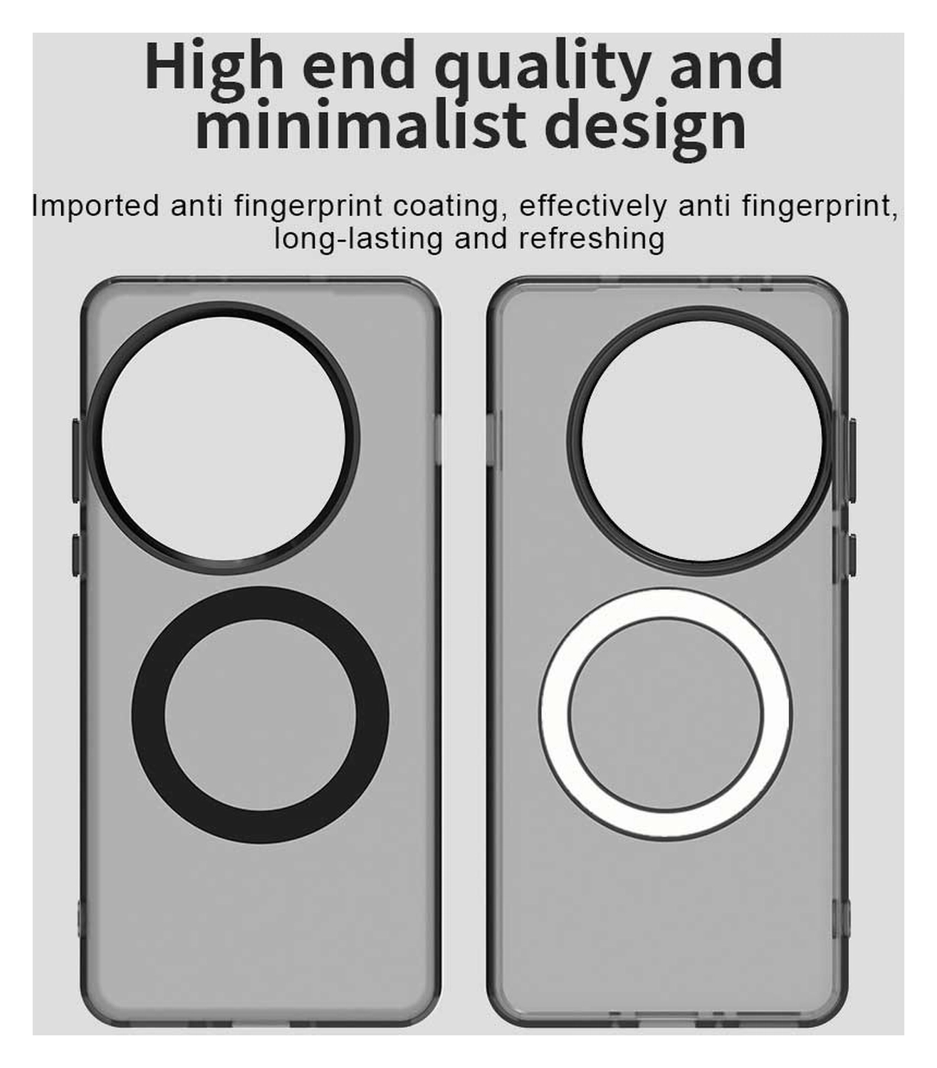 OnePlus 13 Hoesje MagSafe Backcover Semi-Transparant & Zwart afbeelding 10