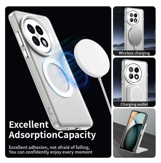 OnePlus 13 Hoesje MagSafe Backcover Semi-Transparant & Wit afbeelding 6