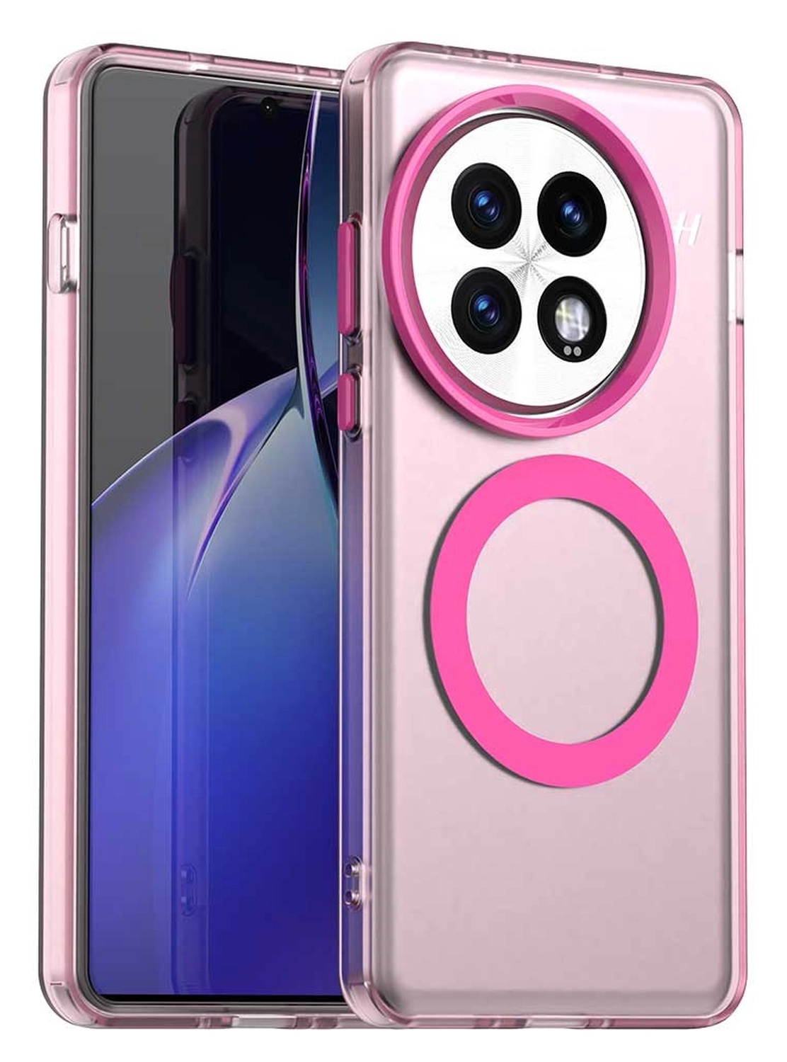 OnePlus 13 Hoesje MagSafe Backcover Semi-Transparant & Roze afbeelding 1