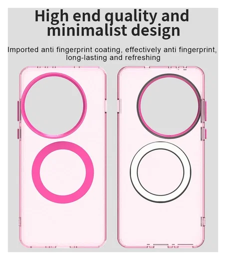 OnePlus 13 Hoesje MagSafe Backcover Semi-Transparant & Roze afbeelding 10