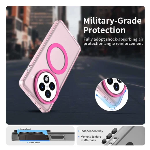 OnePlus 13 Hoesje MagSafe Backcover Semi-Transparant & Roze afbeelding 4