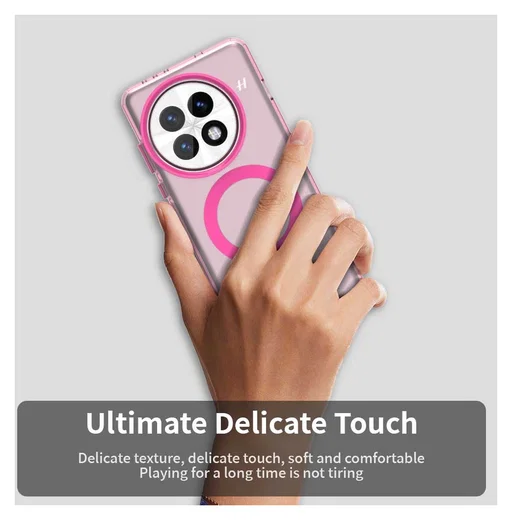 OnePlus 13 Hoesje MagSafe Backcover Semi-Transparant & Roze afbeelding 9
