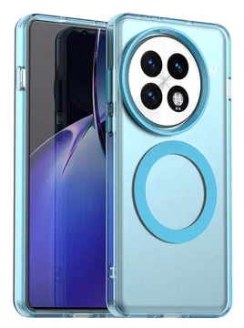 OnePlus 13 Hoesje MagSafe Backcover Semi-Transparant & Blauw