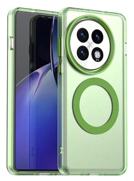 OnePlus 13 Hoesje MagSafe Backcover Semi-Transparant & Groen