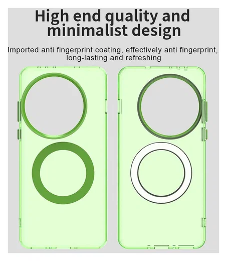 OnePlus 13 Hoesje MagSafe Backcover Semi-Transparant & Groen afbeelding 10