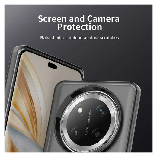Honor Magic 7 Lite Hoesje MagSafe Backcover Semi-Transparant & Zwart afbeelding 8