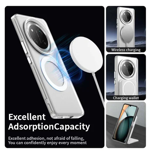 Honor Magic 7 Lite Hoesje MagSafe Backcover Semi-Transparant & Wit afbeelding 6
