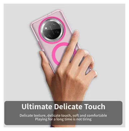 Honor Magic 7 Lite Hoesje MagSafe Backcover Semi-Transparant & Roze afbeelding 9