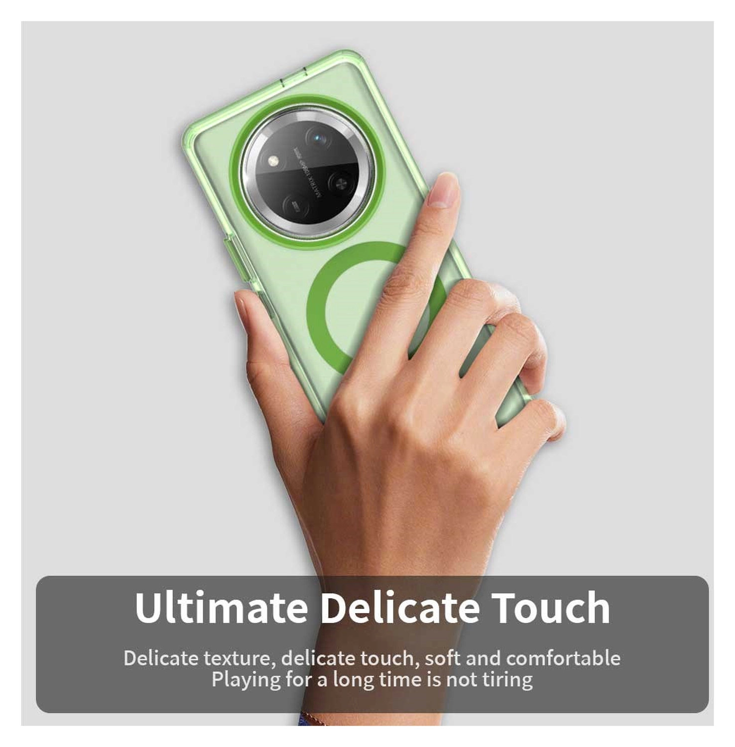 Honor Magic 7 Lite Hoesje MagSafe Backcover Semi-Transparant & Groen afbeelding 9