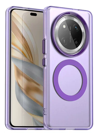 Honor Magic 7 Lite Hoesje MagSafe Backcover Semi-Transparant & Paars afbeelding 1