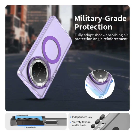 Honor Magic 7 Lite Hoesje MagSafe Backcover Semi-Transparant & Paars afbeelding 4