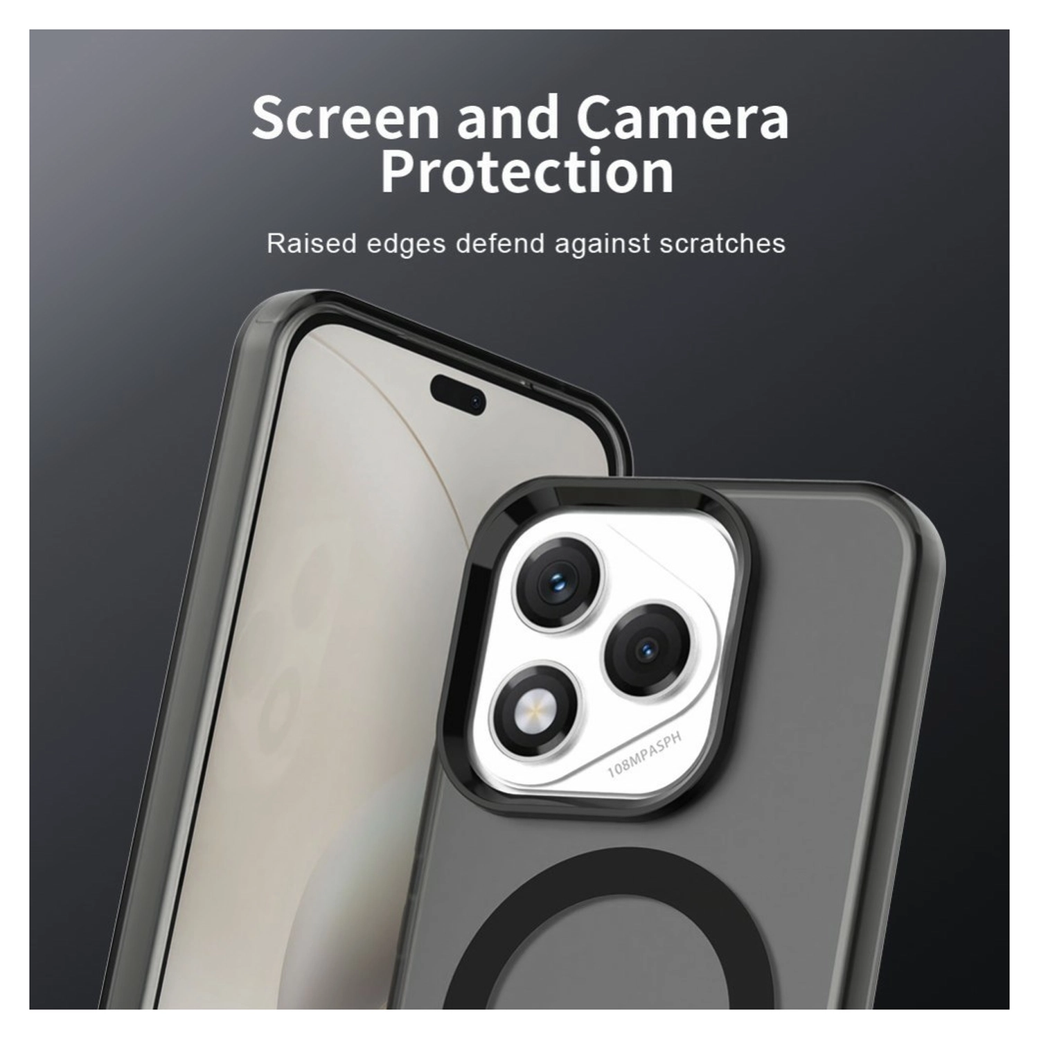 Honor 400 Lite Hoesje MagSafe Backcover Semi-Transparant & Zwart afbeelding 8