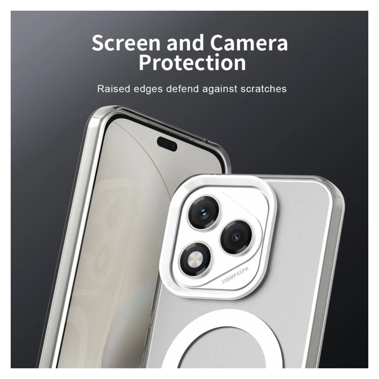 Honor 400 Lite Hoesje MagSafe Backcover Semi-Transparant & Wit afbeelding 8