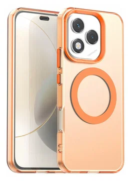 Honor 400 Lite Hoesje MagSafe Backcover Semi-Transparant & Oranje