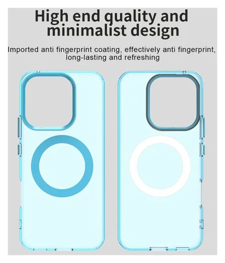 Honor 400 Lite Hoesje MagSafe Backcover Semi-Transparant & Blauw afbeelding 9