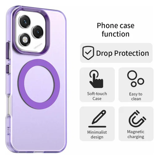 Honor 400 Lite Hoesje MagSafe Backcover Semi-Transparant & Paars afbeelding 2