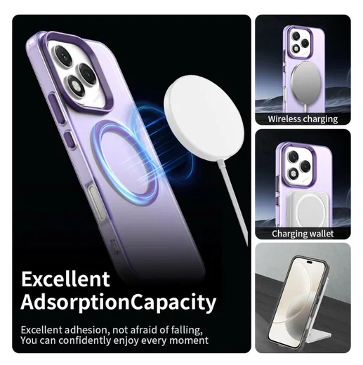 Honor 400 Lite Hoesje MagSafe Backcover Semi-Transparant & Paars afbeelding 6