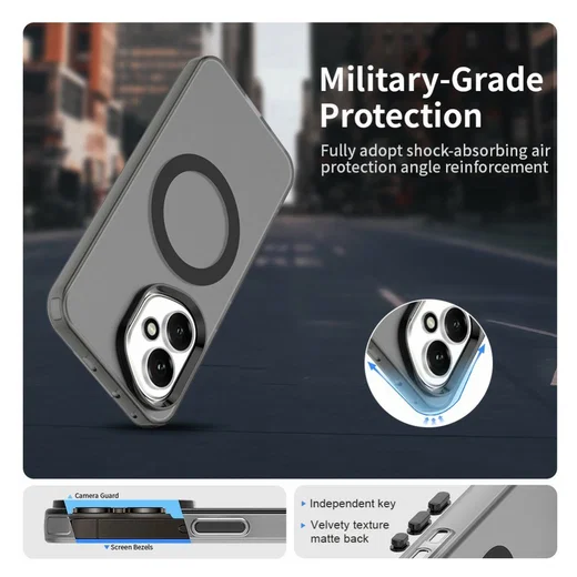 Honor 400 Hoesje MagSafe Backcover Semi-Transparant & Zwart afbeelding 6