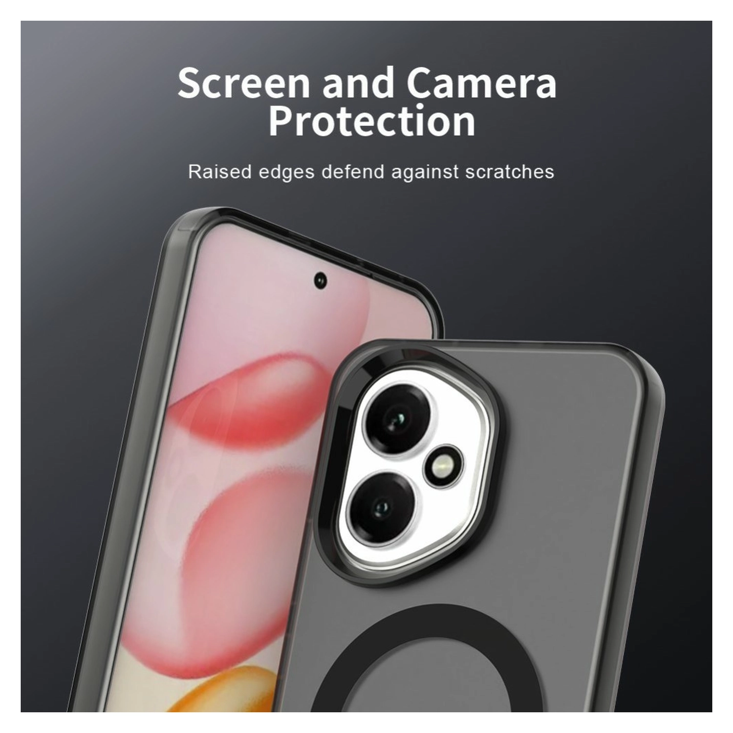 Honor 400 Hoesje MagSafe Backcover Semi-Transparant & Zwart afbeelding 8