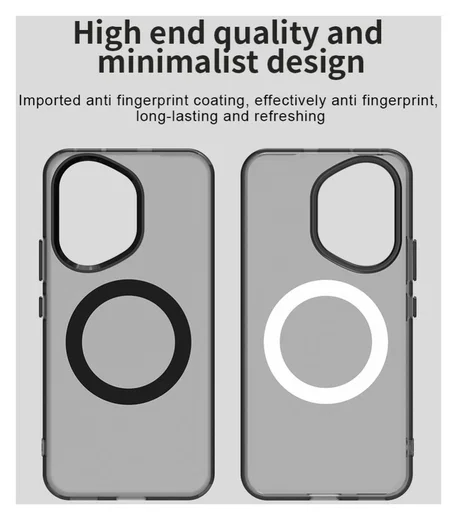Honor 400 Hoesje MagSafe Backcover Semi-Transparant & Zwart afbeelding 9