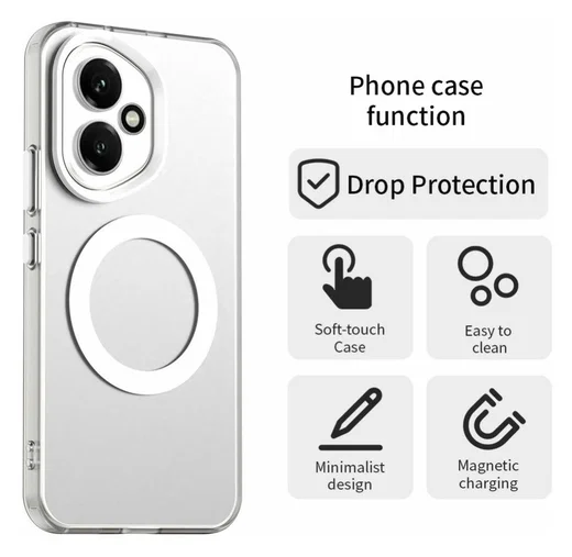 Honor 400 Hoesje MagSafe Backcover Semi-Transparant & Wit afbeelding 2