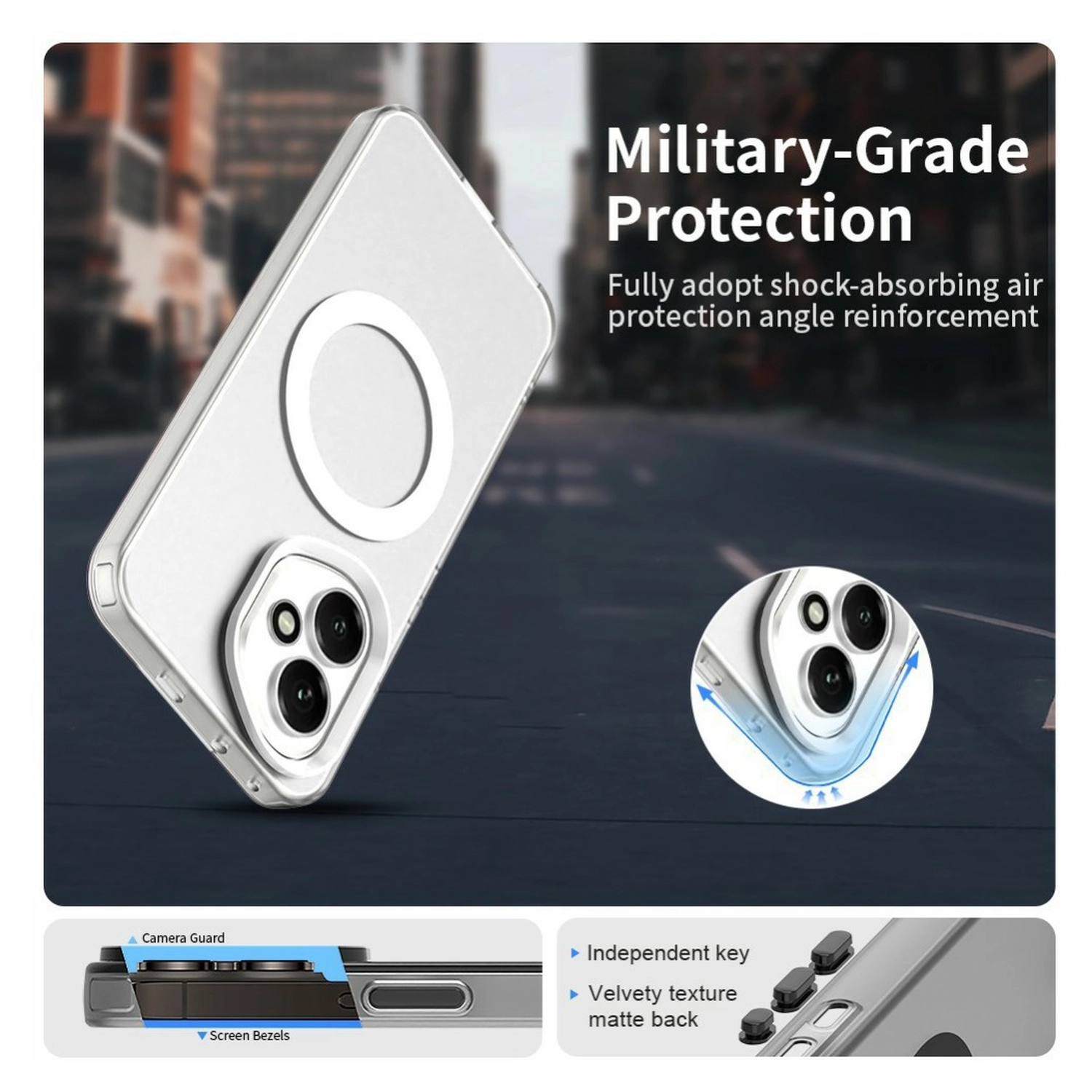 Honor 400 Hoesje MagSafe Backcover Semi-Transparant & Wit afbeelding 8