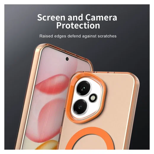 Honor 400 Hoesje MagSafe Backcover Semi-Transparant & Oranje afbeelding 6