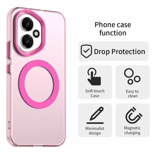 Honor 400 Hoesje MagSafe Backcover Semi-Transparant & Roze afbeelding 2